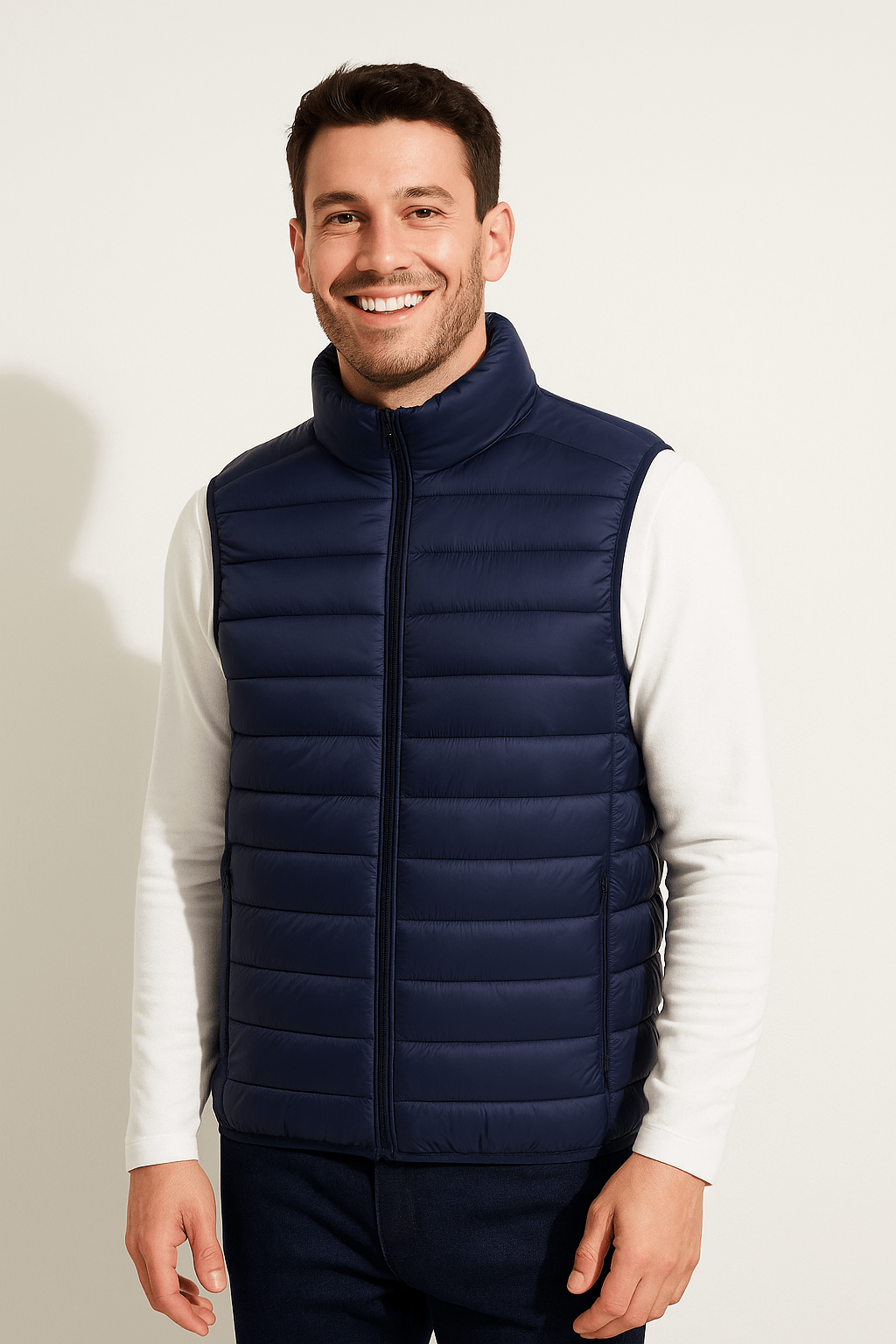 Herren Steppweste Ärmellos Nylon