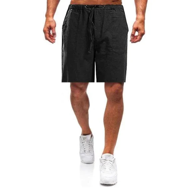 Herren Leinen Shorts Loose Fit mit Drawstring Beige - Norvielle