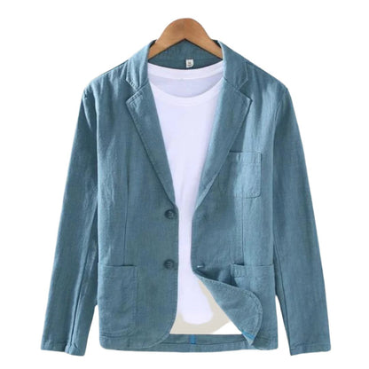 Männer Leinenblazer Einreihig Sommer Beige - Norvielle