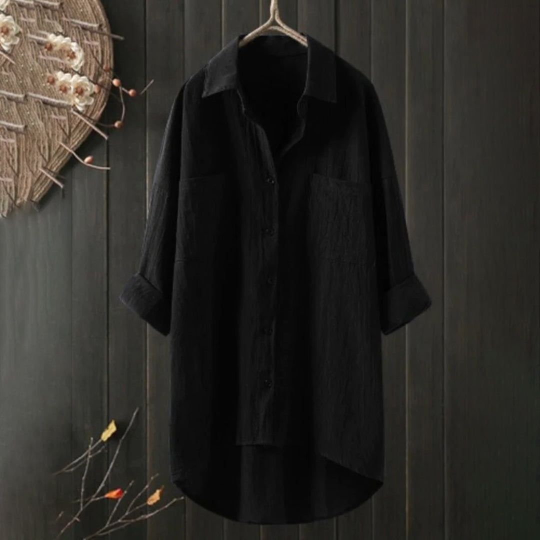 Damen Langarmshirt Baumwolle Weiß