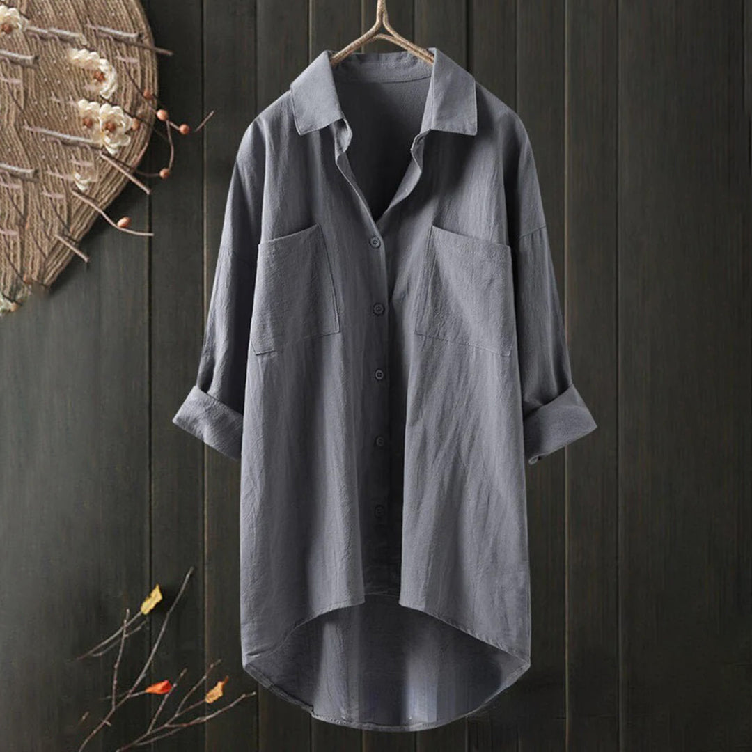 Damen Langarmshirt Baumwolle Weiß