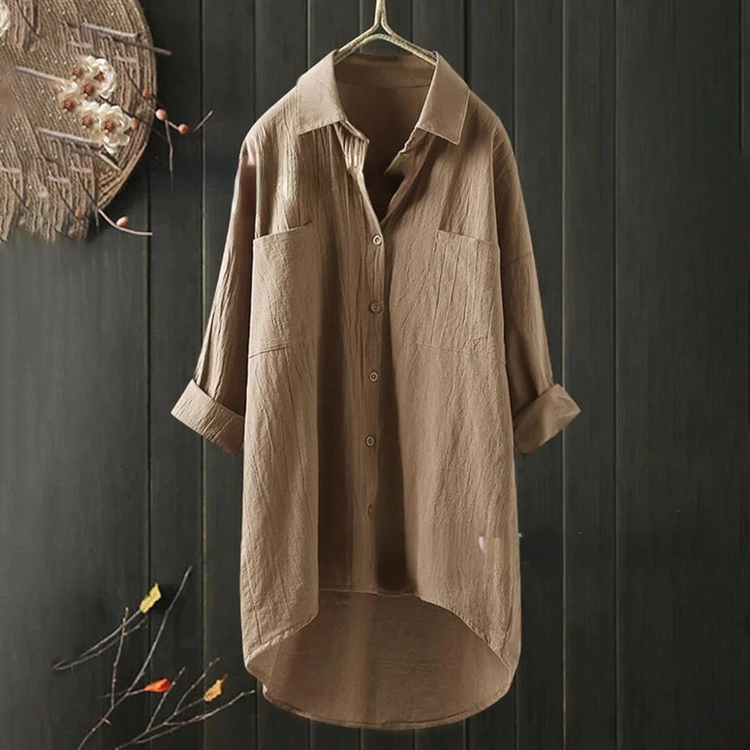 Damen Langarmshirt Baumwolle Weiß