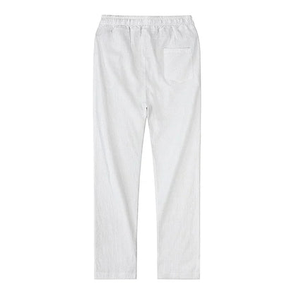 Leinenhose – Kordelzug – gerades Bein – Sommerhose – Herrenhose-Chaps Herrenmode