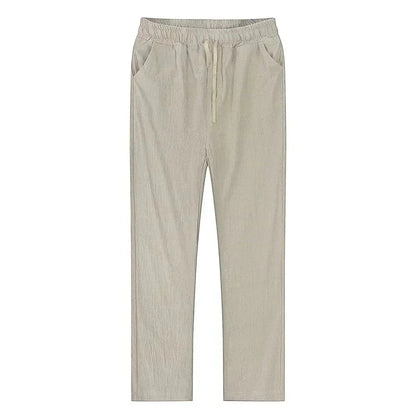 Leinenhose – Kordelzug – gerades Bein – Sommerhose – Herrenhose-Chaps Herrenmode