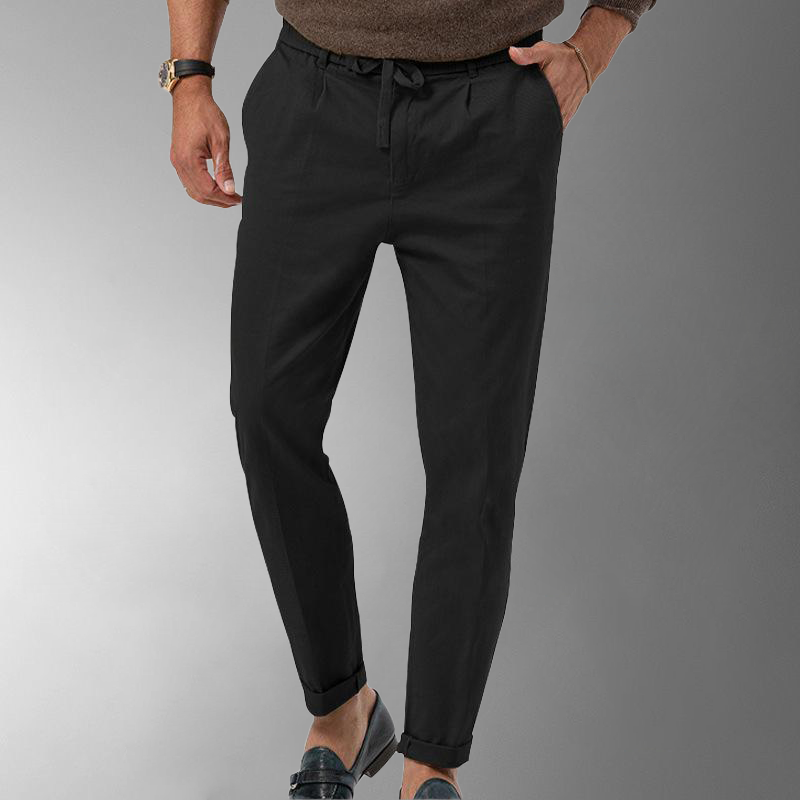 Leinenhose – atmungsaktive, schmal geschnittene Sommerhose für Herren-Schwarz-M-Chaps Herrenmode