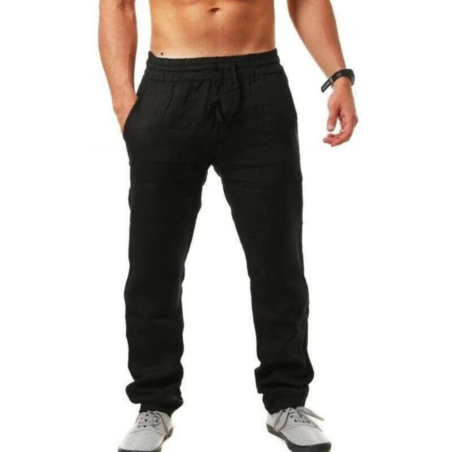 Herren Leinenhosen Atmungsaktiv Elastisch Beige - Norvielle