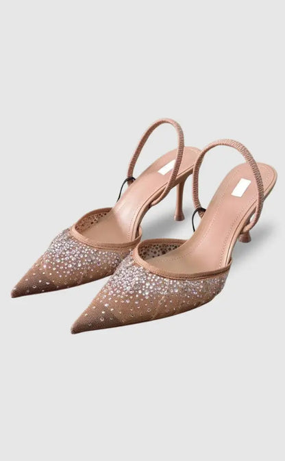 Damen Keilabsätze Hitzebeständig Diamant Optik Schwarz - Norvielle