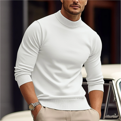 Herren Rollkragen Pullover Langarm Körpernahe Passform