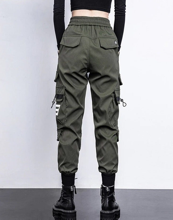 Norvielle Damen High-Waist Cargo-Hose Mit Taschen - Norvielle