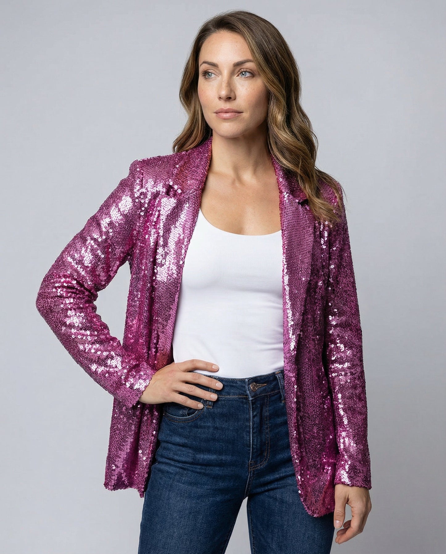 Damen Paillettenblazer Glitzernd - Norvielle