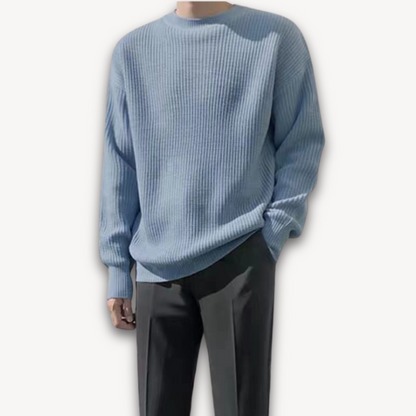 Damen Strickpullover Oversized Rundhalsausschnitt