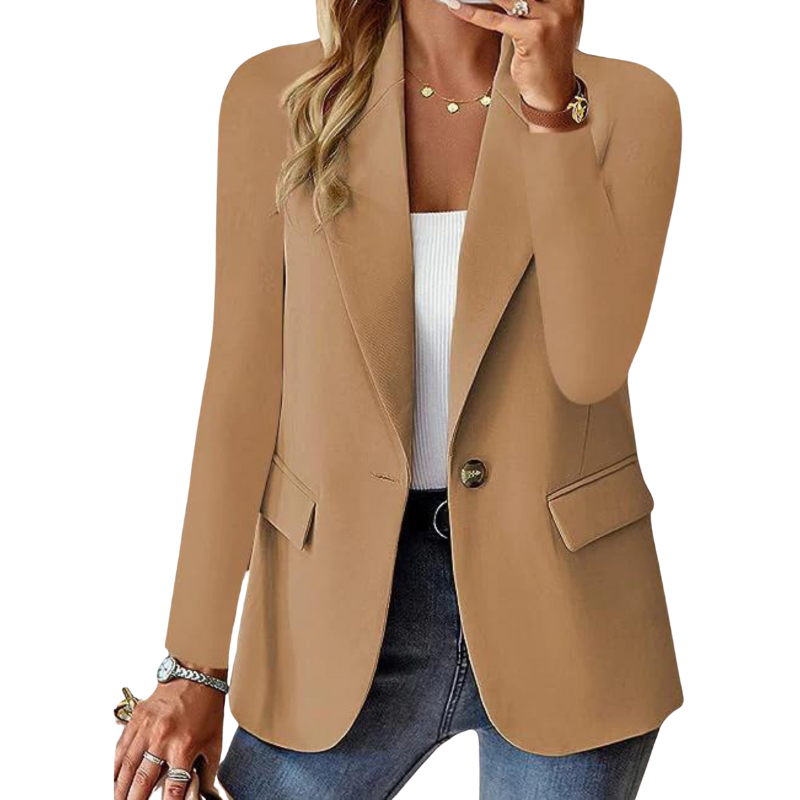 Norvielle Damen Blazer Ein-Knopf-Verschluss Tailliert