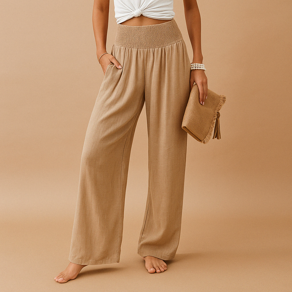 Herren-Gerade-Hose Lässig Baumwolle Beige - Norvielle