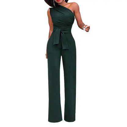 Damen Jumpsuit Asymmetrischer Schulterabschluss