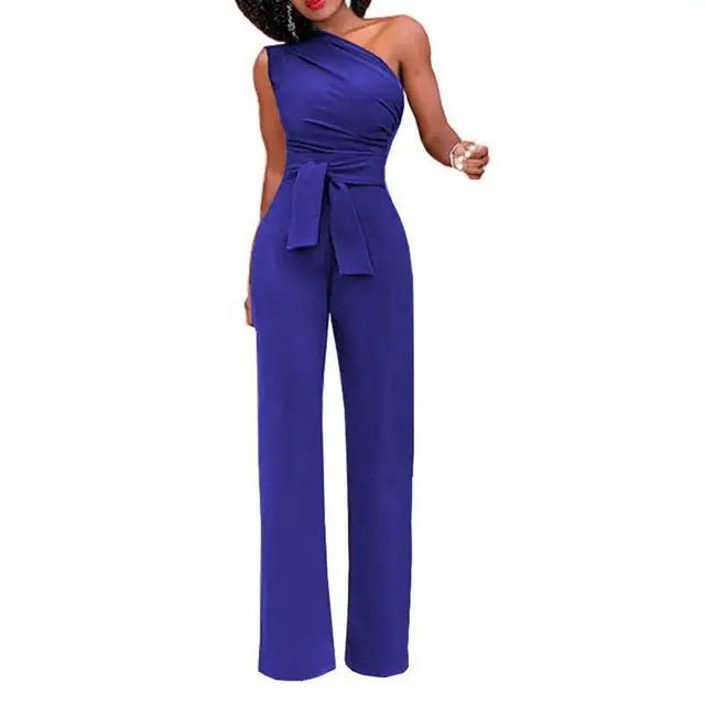 Damen Jumpsuit Asymmetrischer Schulterabschluss
