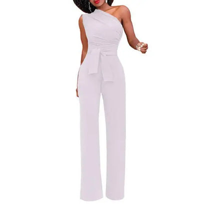 Damen Jumpsuit Asymmetrischer Schulterabschluss