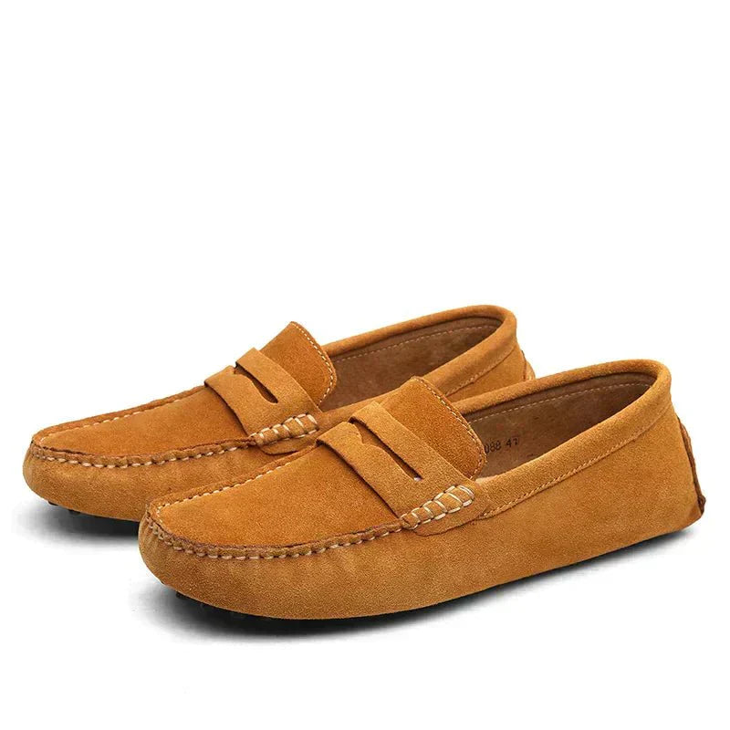 Loafer | Wildleder | Slip-On | Mokassin-Loafer | Herrenschuhe-Hellbraun-38-Chaps Herrenmode