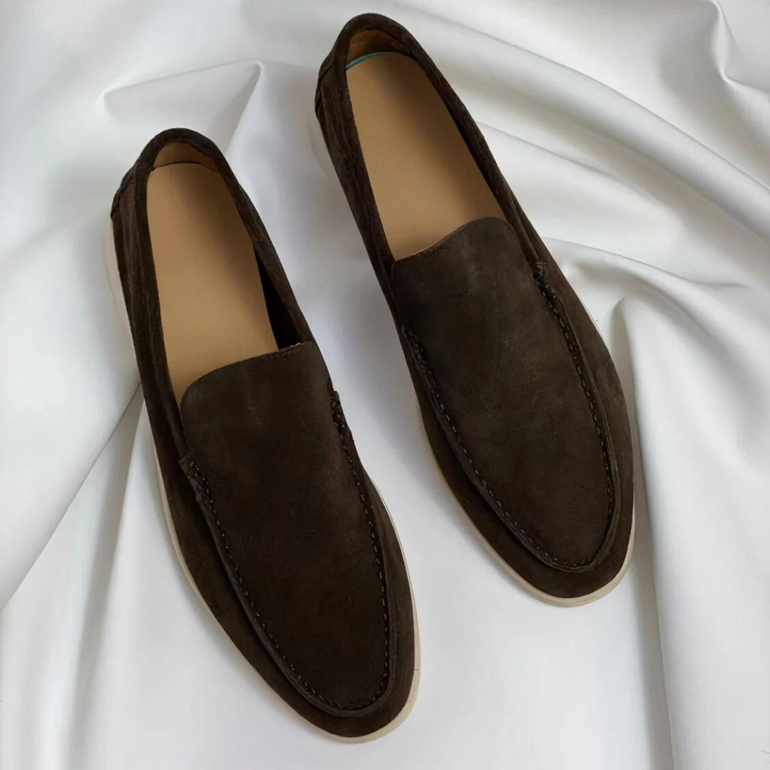 Loafer aus Wildleder – bequeme Slip-On-Halbschuhe für Herren-Braun-38-Chaps Herrenmode