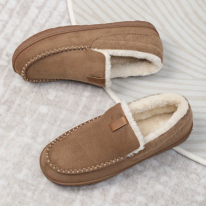 Herren Hausschuhe Schafwolle Warm Beige