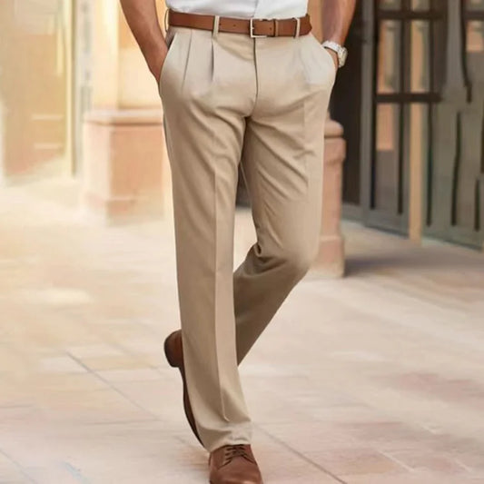 Herrenhosen Gerader Schnitt Smart Casual Beige - Norvielle