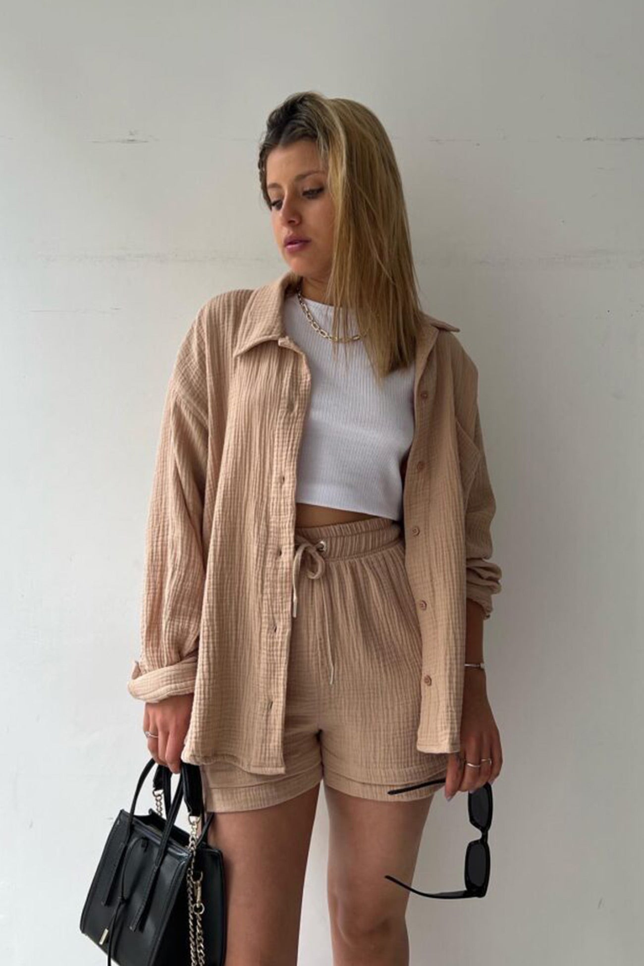 Norvielle Damen Langarmshirt und Shorts Siena