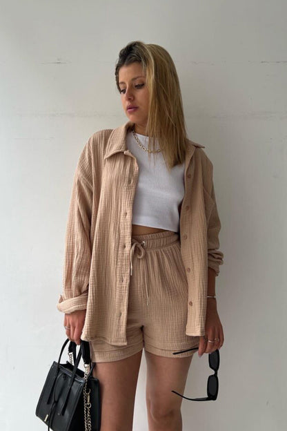 Norvielle Damen Langarmshirt und Shorts Siena