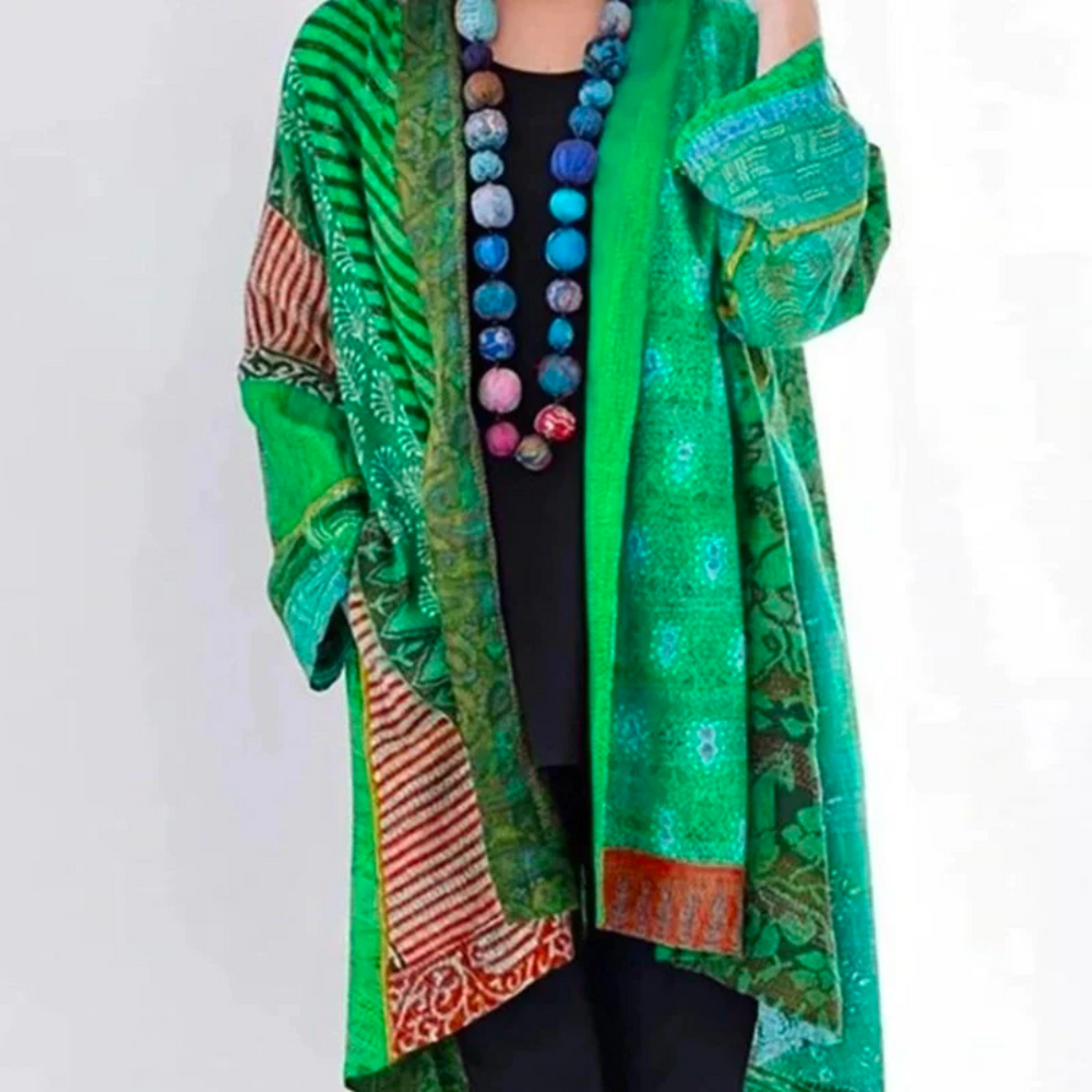 Damen Langer Cardigan Leichter Baumwollmix