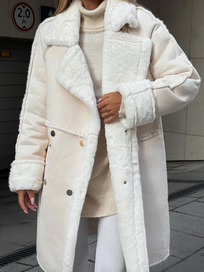 Norvielle Damen Polarfleece-Mantel Lang Winter - Norvielle
