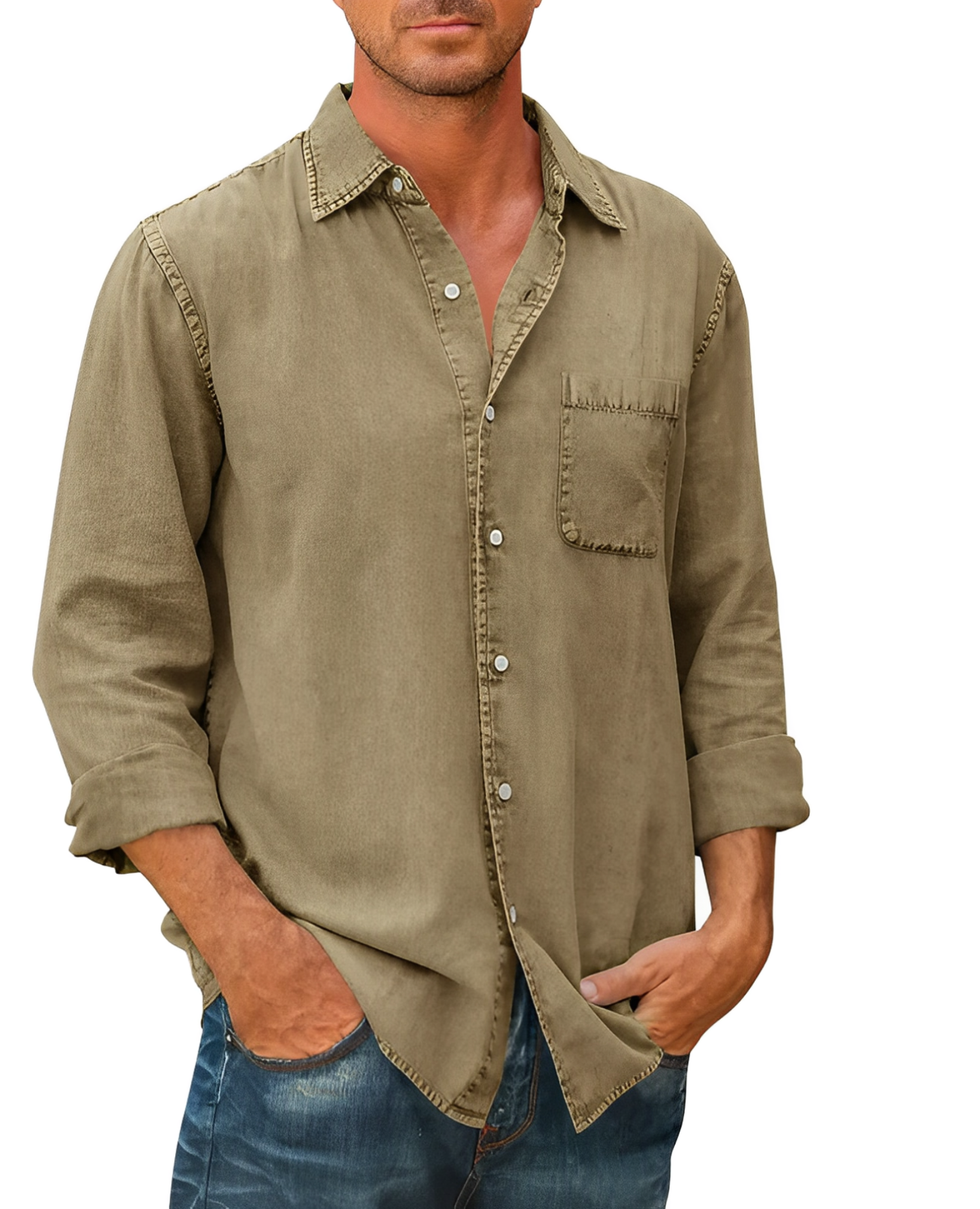 Herren Langarm-Polo-Shirt Bequeme Passform