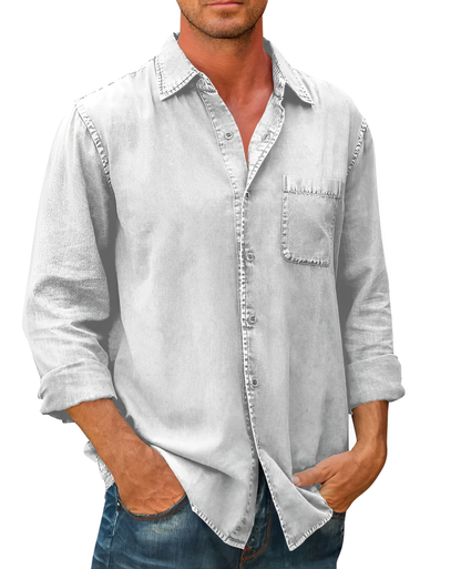 Herren Langarm-Polo-Shirt Bequeme Passform