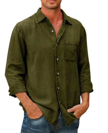 Herren Langarm-Polo-Shirt Bequeme Passform
