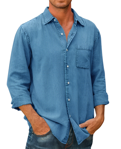 Herren Langarm-Polo-Shirt Bequeme Passform