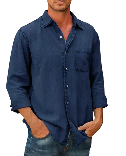 Herren Langarm-Polo-Shirt Bequeme Passform
