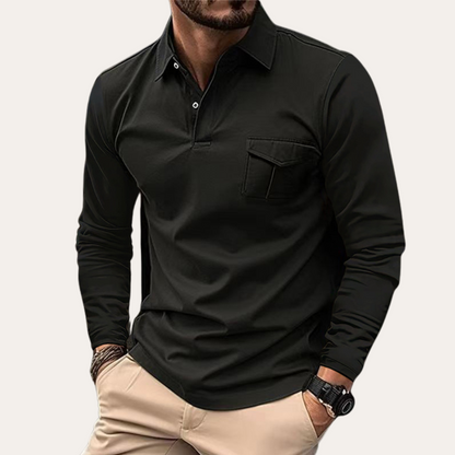 Herren Langarm-Polohemd Zeitloses Design