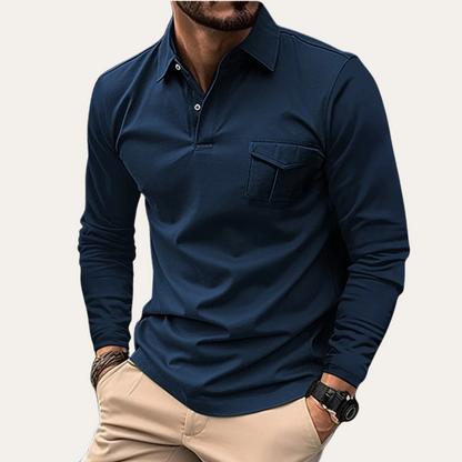 Herren Langarm-Polohemd Zeitloses Design