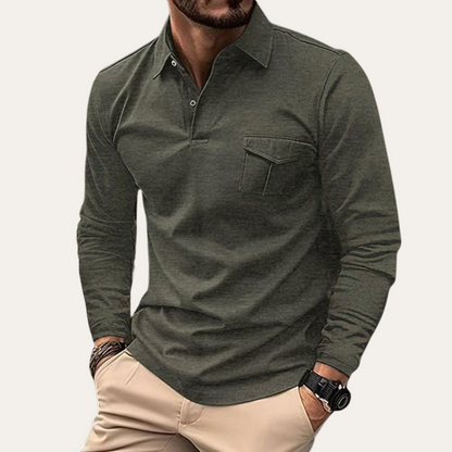 Herren Langarm-Polohemd Zeitloses Design