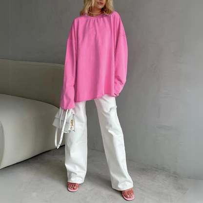 Damen Langarmshirt Leichter Lässiger Schnitt - Norvielle