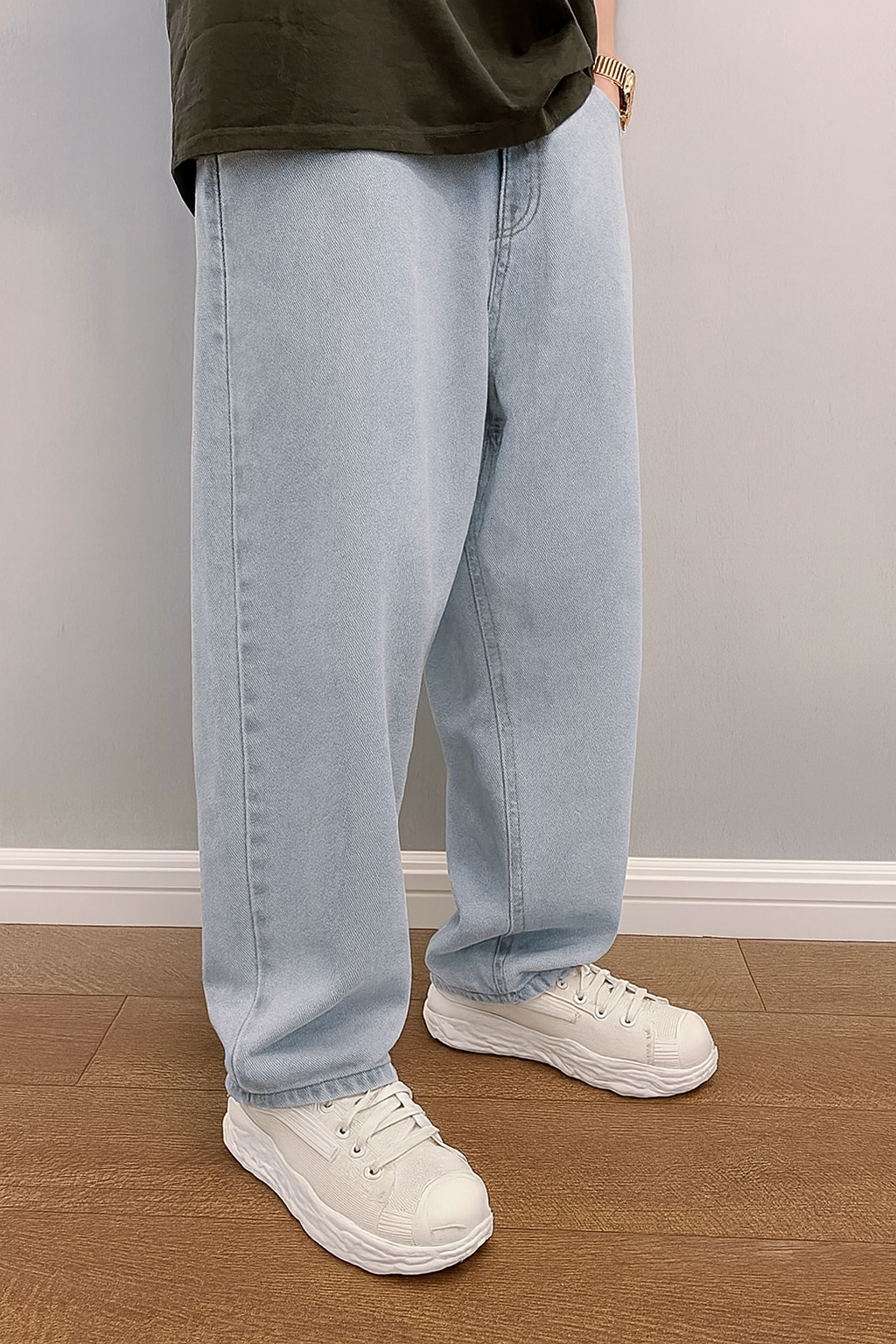Herren Baggy Jeans Stonewash Loose Fit - Norvielle