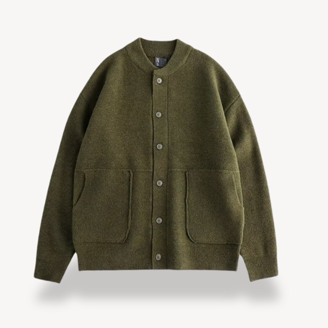 Herren Strickcardigan Klassisch Rundhalsausschnitt Mit Knöpfen