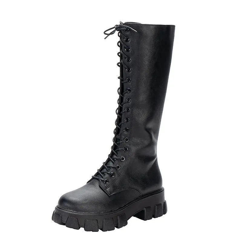 Damen Kniehohe Stiefel Mit Absatz Lässig