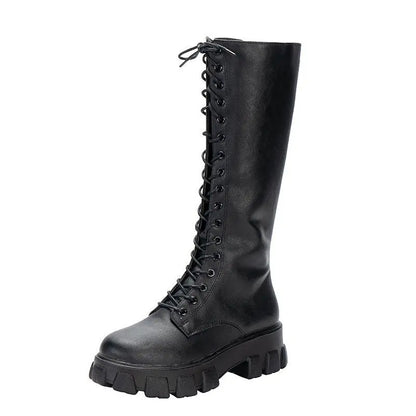 Damen Kniehohe Stiefel Mit Absatz Lässig
