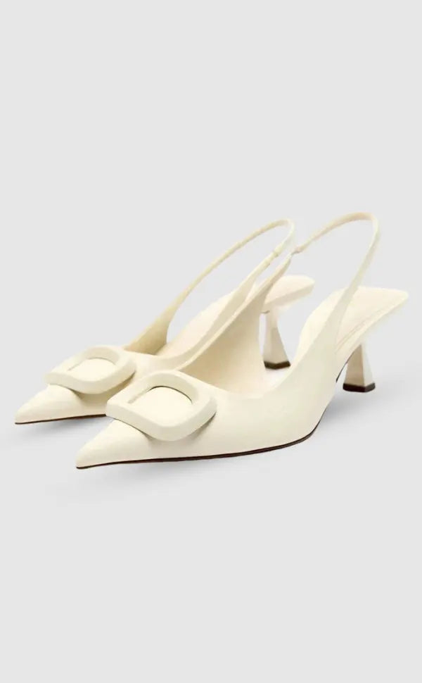Weiße Damen Pumps mit Absatz - Norvielle