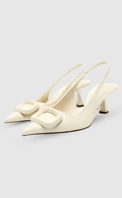 Weiße Damen Pumps mit Absatz - Norvielle
