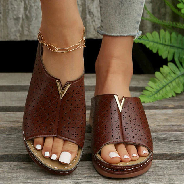 Norvielle Damen Orthopädische Flache Riemchensandalen