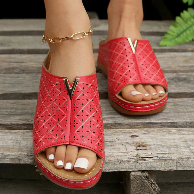 Norvielle Damen Orthopädische Flache Riemchensandalen