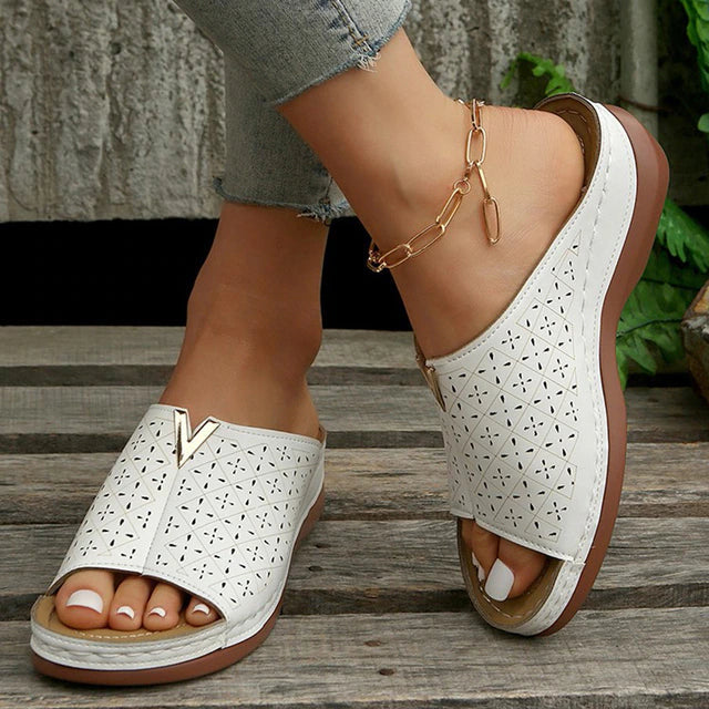 Norvielle Damen Orthopädische Flache Riemchensandalen