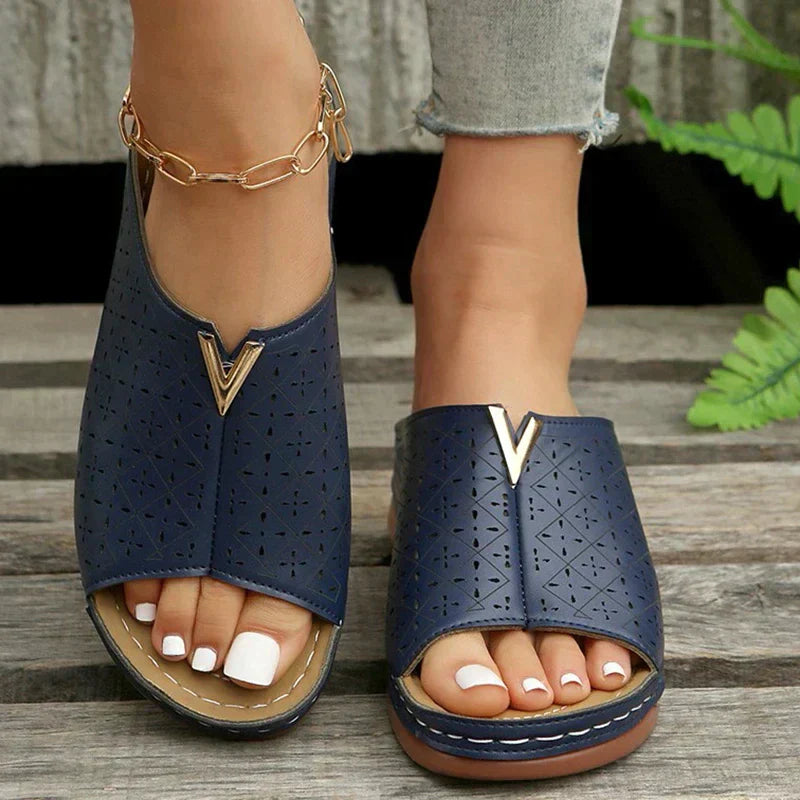 Norvielle Damen Orthopädische Flache Riemchensandalen - Norvielle