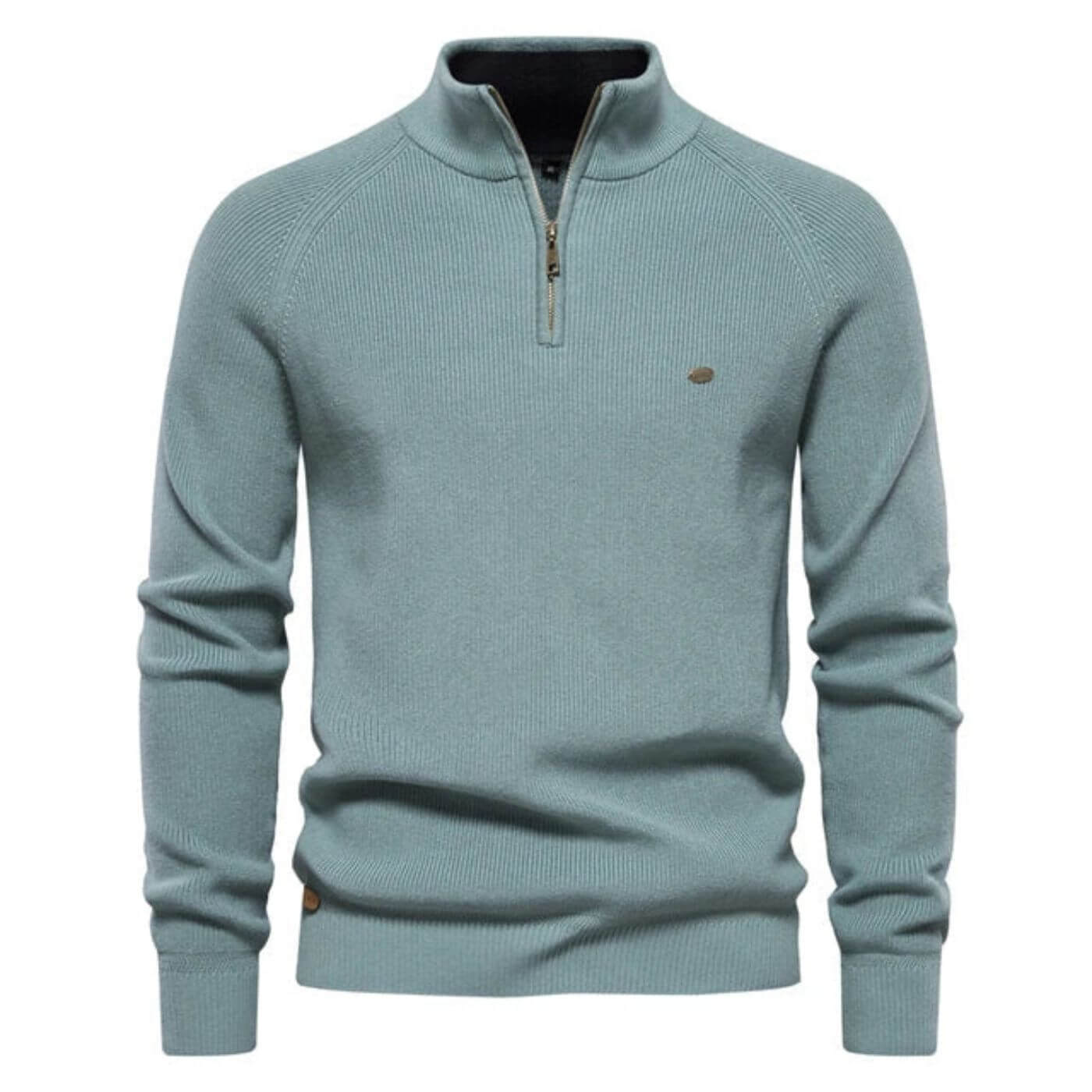 Herren Strickpullover Halbzip Merino Frühling Beige - Norvielle