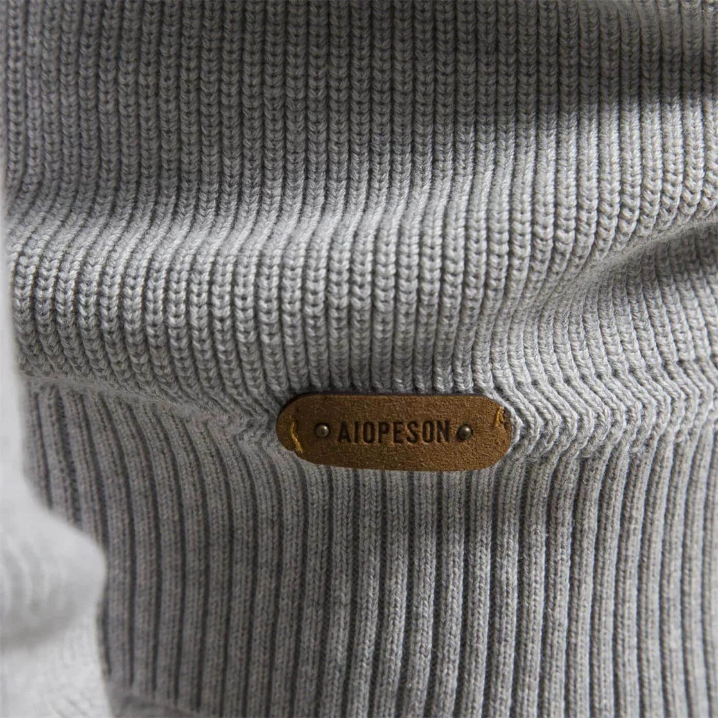 Herren Strickpullover Halbzip Merino Frühling Beige