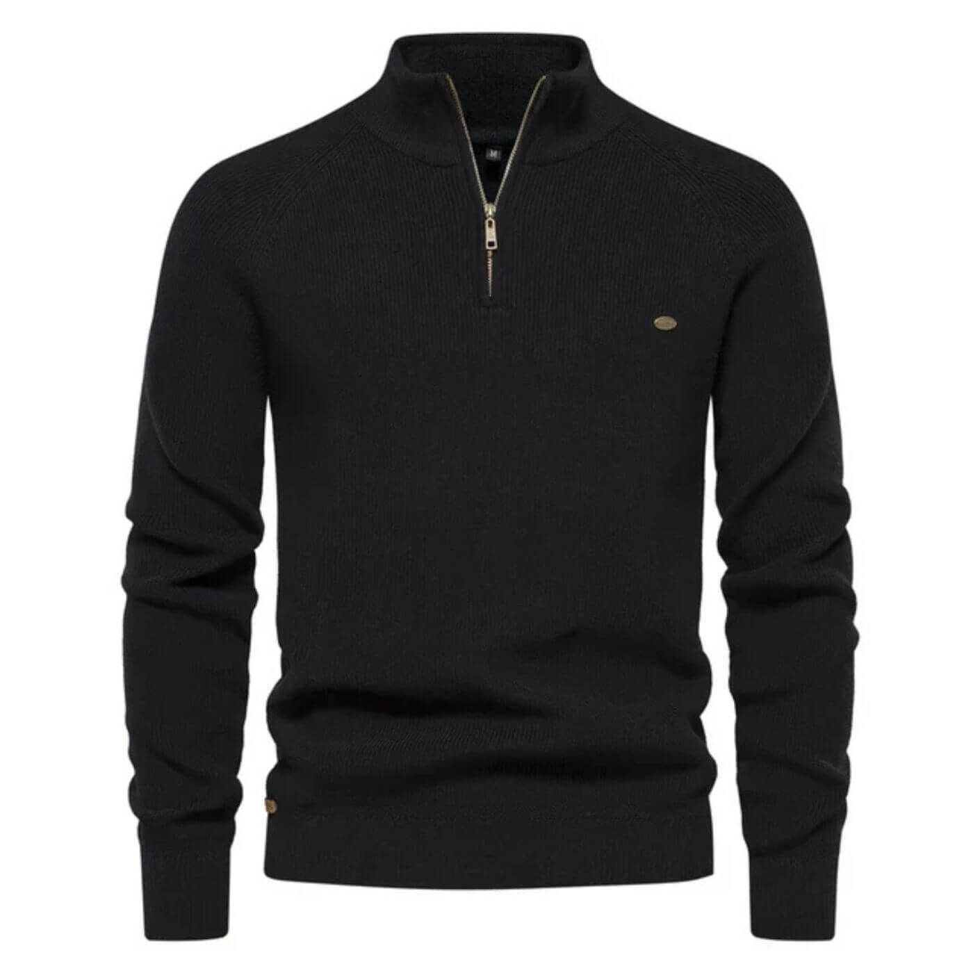 Herren Strickpullover Halbzip Merino Frühling Beige